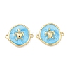 Ocean Brass Enamel Connector Charms KK-C251-05G-02B-1
