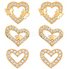 3 Pairs 3 Styles Brass Micro Pave Clear Cubic Zirconia Stud Earrings for Women EJEW-BBC0002-10-7