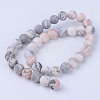 Natural Zebra Jasper Beads Strands X-G-Q462-8mm-03-2