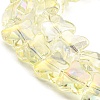 Full Rainbow Plated Electroplate Transparent Glass Beads Strands EGLA-G037-11A-FR01-3