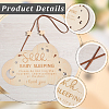 Baby Sleeping Do Not Disturb Wood Door Hanging Decorations DIY-WH20002-82B-6