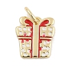 Christmas Brass Enamel Charms KK-Q028-71G-03-1