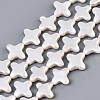 Electroplate Natural Shell Beads Strands BSHE-Q034-002D-1