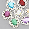 Alloy Acrylic Rhinestone Cabochons X-RB-N050-01-24S-1