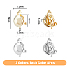 DICOSMETIC 16Pcs 2 Colors Brass Clip-on Earring Findings KK-DC0002-23-2