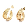 Brass Twist Ring Stud Earrings EJEW-M239-01G-1