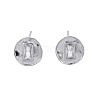 Brass Clear Cubic Zirconia Stud Earring Findings KK-G432-22P-1