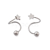 304 Stainless Steel Spiral Cartilage Earrings AJEW-A062-04P-02-3