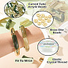 32Pcs 4 Colors Curved Tube Acrylic Beads DIY-TA0014-73-5