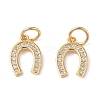 Rack Plating Brass Micro Pave Clear Cubic Zirconia Pendants ZIRC-P118-01G-1