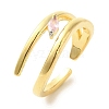 Brass Micro Pave Cubic Zirconia Rings for Women RJEW-E295-34G-1