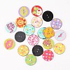 2-Hole Mixed Shape Printed Acrylic Buttons BUTT-K003-01M-1