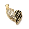 Brass Micro Pave Cubic Zirconia Pendants KK-R002-19G-02-1