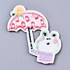 Frog with Umbrella Appliques DIY-S041-144-2