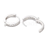 Anti-Tarnish Rhodium Plated 925 Sterling Silver Huggie Hoop Earring Findings STER-C010-01P-2