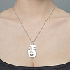 Non-Tarnish 201 Stainless Steel Hollow Abstract Face Pendant Necklace NJEW-OY001-83-2