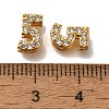 Rack Plating Number Brass Micro Pave Clear Cubic Zirconia Silde Charms KK-A231-13F-3