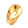 Ion Plating(IP) 304 Stainless Steel Teardrop Finger Rings for Women RJEW-S414-68B-G-1