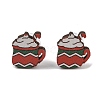 Christmas Wood Stud Steel Needle Earrings EJEW-U016-03P-01-2