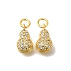 Rack Plating Brass Micro Pave Cubic Zirconia Charms KK-F883-08G-1