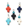 Dyed Synthetic Turquoise Pendants PALLOY-JF02957-1