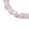 Natural Rose Quartz Chips Stretch Bracelets for Women BJEW-JB11343-11-3