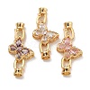 Brass Micro Pave Cubic Zirconia Fold Over Clasps KK-U037-11G-01-1