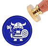 Brass Wax Seal Stamp with Handle AJEW-WH0184-0369-1