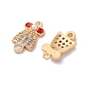 Brass Micro Pave Cubic Zirconia Pendants X1-KK-D420-01G-04-2