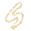 Unisex PVD Vacuum Plating 304 Stainless Steel Paperclip Chain Necklaces NJEW-H215-02G-1