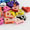 Mixed Color Zinc Alloy Grade A Rhinestone Letter Slide Charms ALRI-S130-P-1