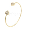 Rack Plating Brass Micro Pave Cubic Zirconia Cuff Bangles BJEW-C073-01G-1