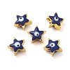 Golden Tone Brass Enamel Beads KK-E048-03G-04-1