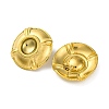 Ion Plating(IP) 304 Stainless Steel Flat Round Stud Earrings EJEW-K295-17G-2