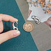 304 Stainless Steel Key Ring Connection Clasps Belt Clip for Keys 26x12.5x6mm STAS-PH0002-24P-3