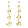 Brass Round Ball Dangle Stud Earrings for Women EJEW-D086-03G-1