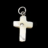 Natural White Shell & Crystal Rhinestone Pendants SH-CBAC52B-01D-1