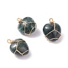 Natural Moss Agate Pendants PALLOY-JF01081-04-1