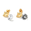 Clear Cubic Zirconia Star Crown Dangle Stud Earrings EJEW-G292-04G-2