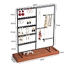 Multi-Tier Iron Jewelry Display Stands with Wood Trays PW-WG89AAB-07-1