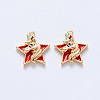 Brass Enamel Pendants KK-T049-024G-05-NF-1