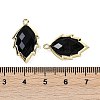 Natural Obsidian Faceted Leaf Pendants G-I375-04G-09-3