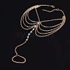 Alloy & Faceted Plastic Beads MultiLayer Tassel Toe Ring Anklets for Women FS-WG23F33-02-3