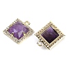 Natural Mixed Gemstone Faceted Square Charms G-I375-06G-3