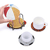 DIY 10Pcs Ball Theme Coasters Diamond Art Painting Kit with Holder PW-WGF421A-01-4