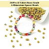 240Pcs 12 Colors Brass Grade A Rhinestone Spacer Beads KK-YW0002-34G-2