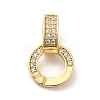 Rack Plating Brass Micro Pave Clear Cubic Zirconia Fold Over Clasps KK-Q772-03G-1