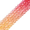 Gradient Color Baking Paint Glass Bead Strands X1-DGLA-A039-T6mm-A03-4