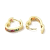 Brass Cubic Zirconia Hoop Earrings KK-H433-56A-G-2