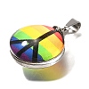 Flat Round 201 Stainless Steel Acrylic Pendants STAS-U036-01P-02-2